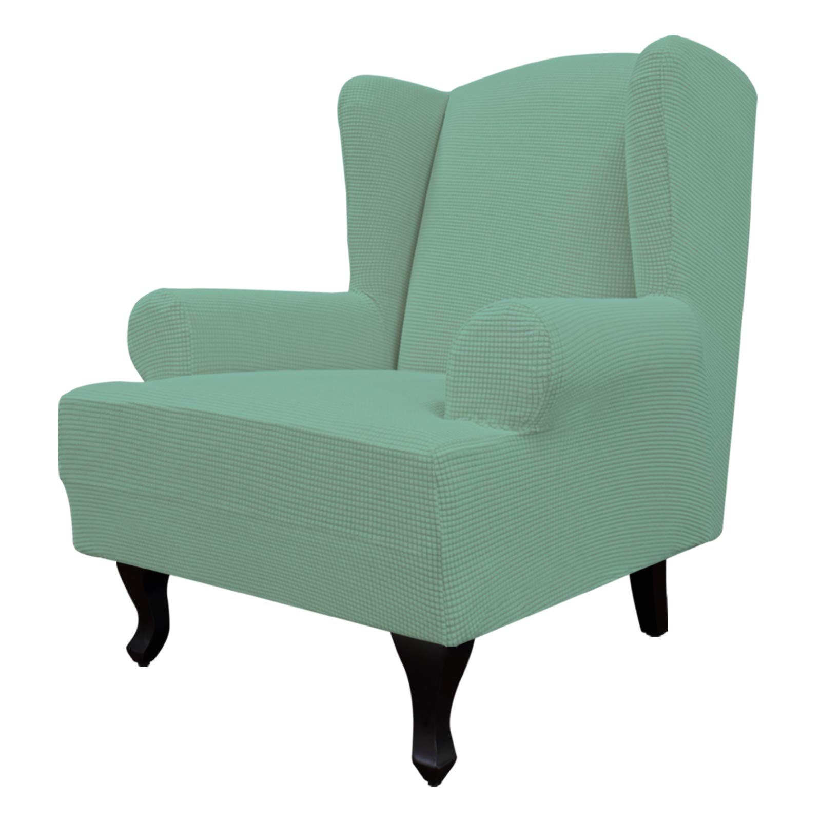 Easy-Going Stretch Large Wingback Chair Sofa Slipcover Cyan