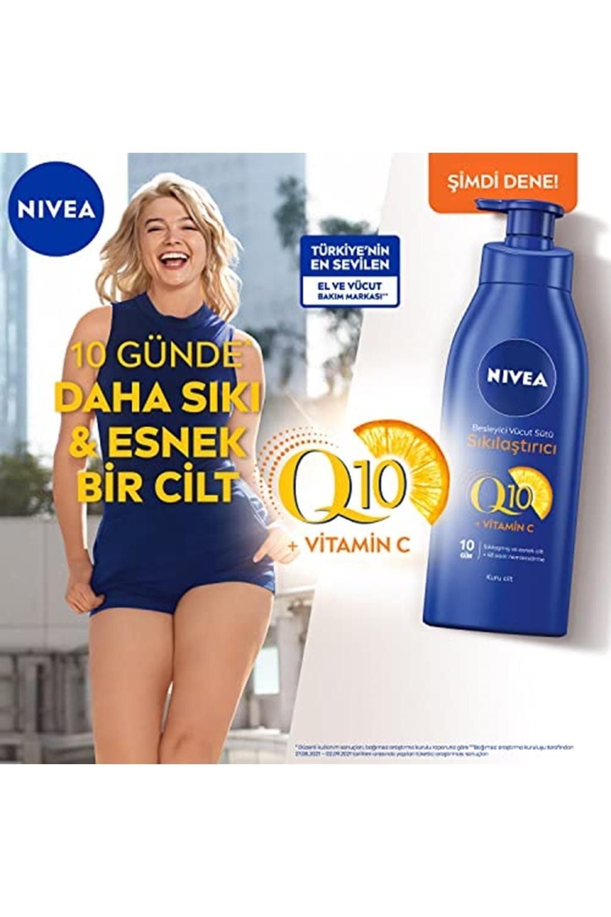 NIVEA Sıkılaştırıcı Vücut Sütü Q10 + C Vitamini (400 Ml), 48 Saat Vücut Nemlendirme, 10 Günde Sıkıl