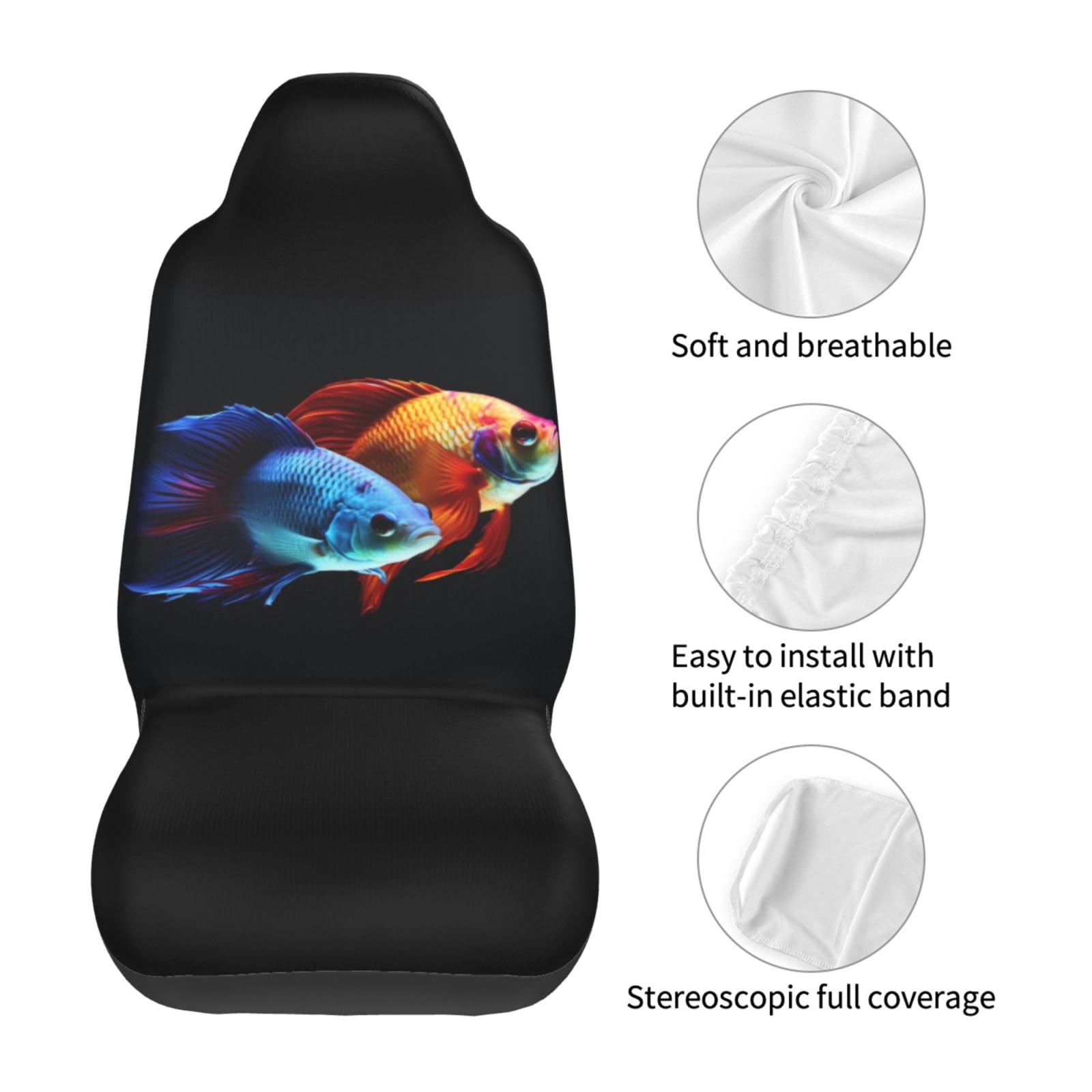 VACSAX Rose Flower Print Car Seat Covers Only Front Seat Cover