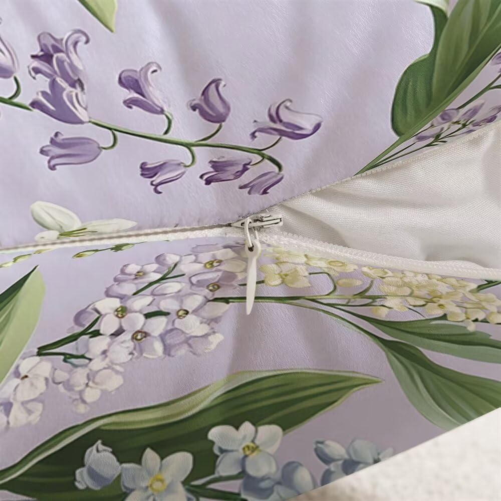 Federe Cuscini Divano 60x60 cm Federe Morbido Copricuscini Viola in Velluto, 2 Pezzi Copri Cuscini per Divano Primavera Decorativi Federa Cuscino Floreale per Camera da Letto Soggiorno (IU73)