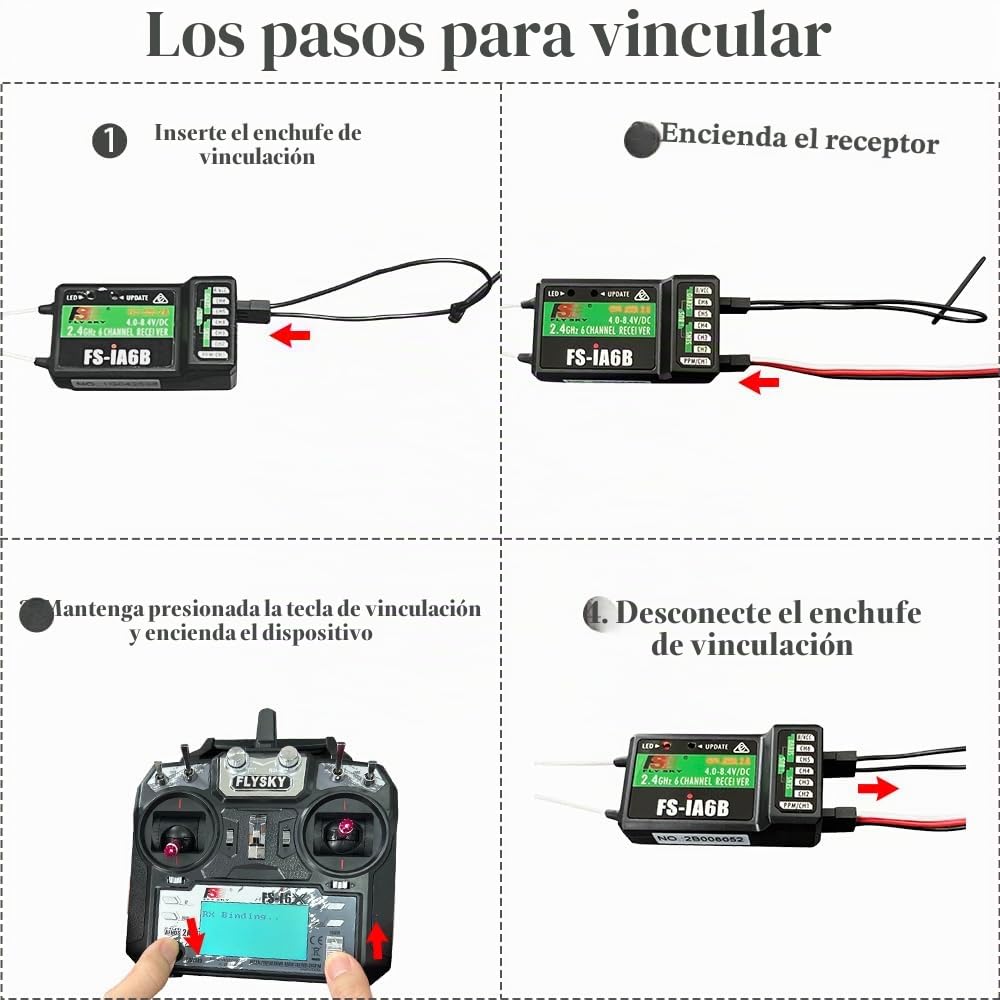 HAWK'S Work FS-i6X 10 Canales Transmisor Set, 2.4GHz RC Controlador con Receptor para Drone Multirotor RC Avión Helicóptero Planeador Barco (FS-i6X+iA6B)