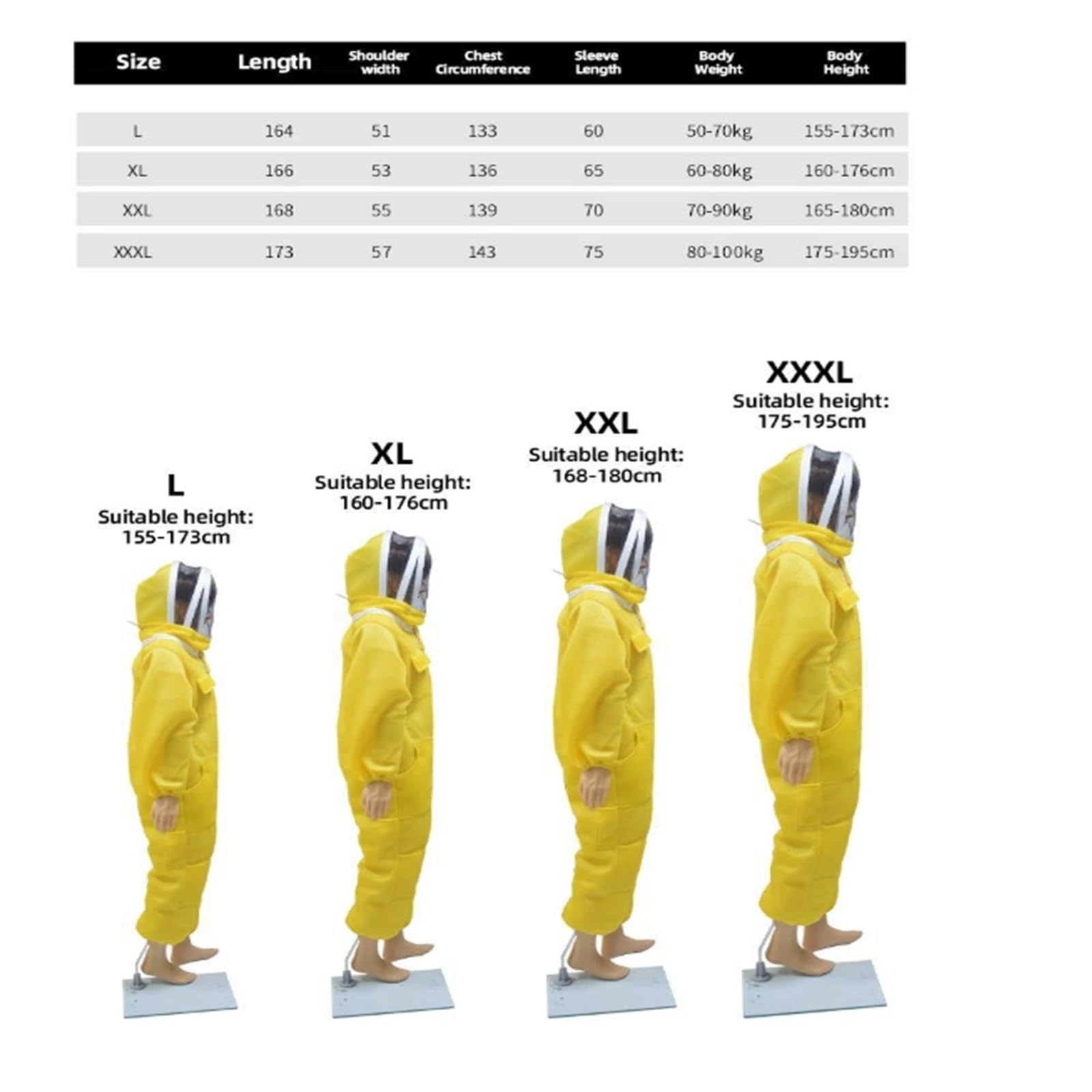 Combinaison d'apiculture professionnelle Vêtements d'apiculture Vêtements d'apiculture avec combinaison amovible Vêtements d'apiculteur(L)