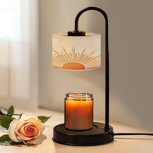 Miniatura 9 de Candle Warmer Lamp with Timer and Dimmer, Colorful floral seamless Groovy flowers hippie aesthetic Funny Wax Melt Warmer with 4 Bulbs, House Warming