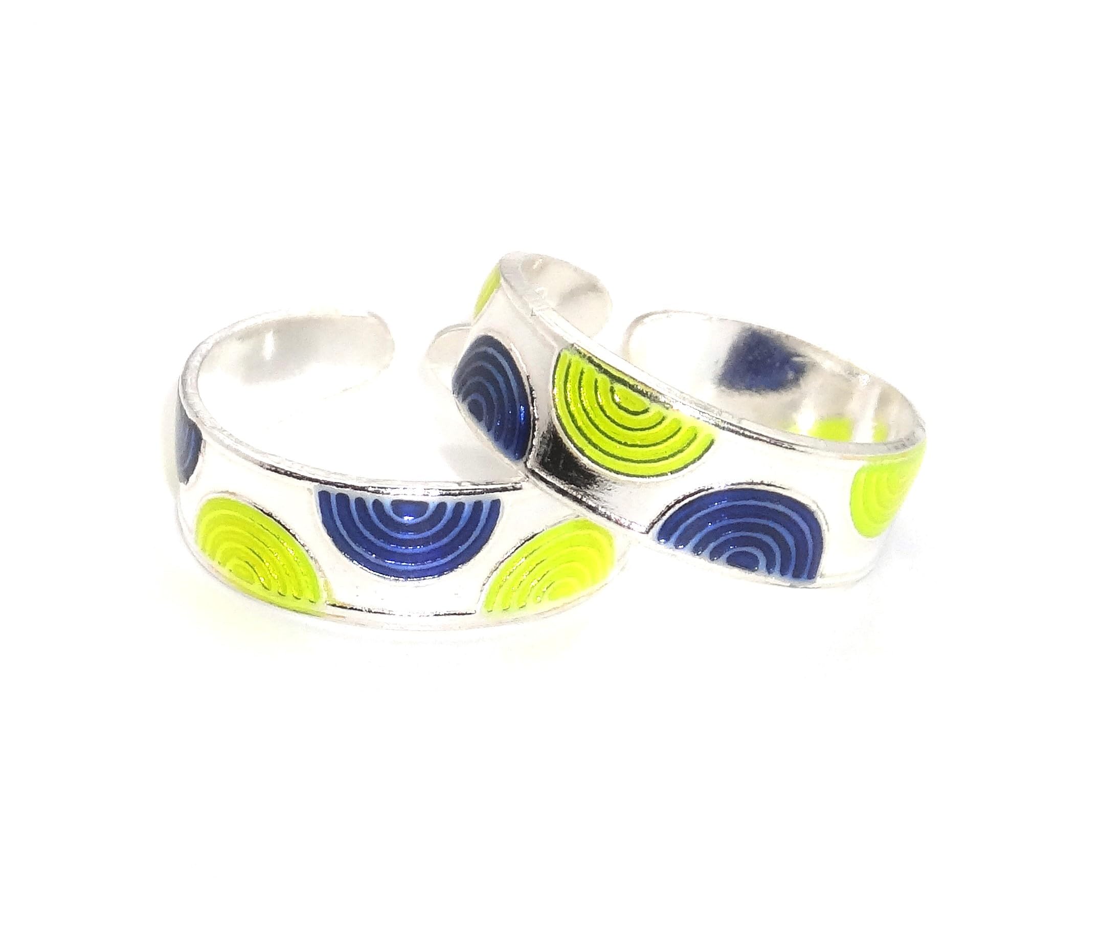 Sterling Silver Multicolor Toe Ring for Women with Intricate Design | 1 Pair | With Certificate Of Authenticity and 925 Stamp-image-39