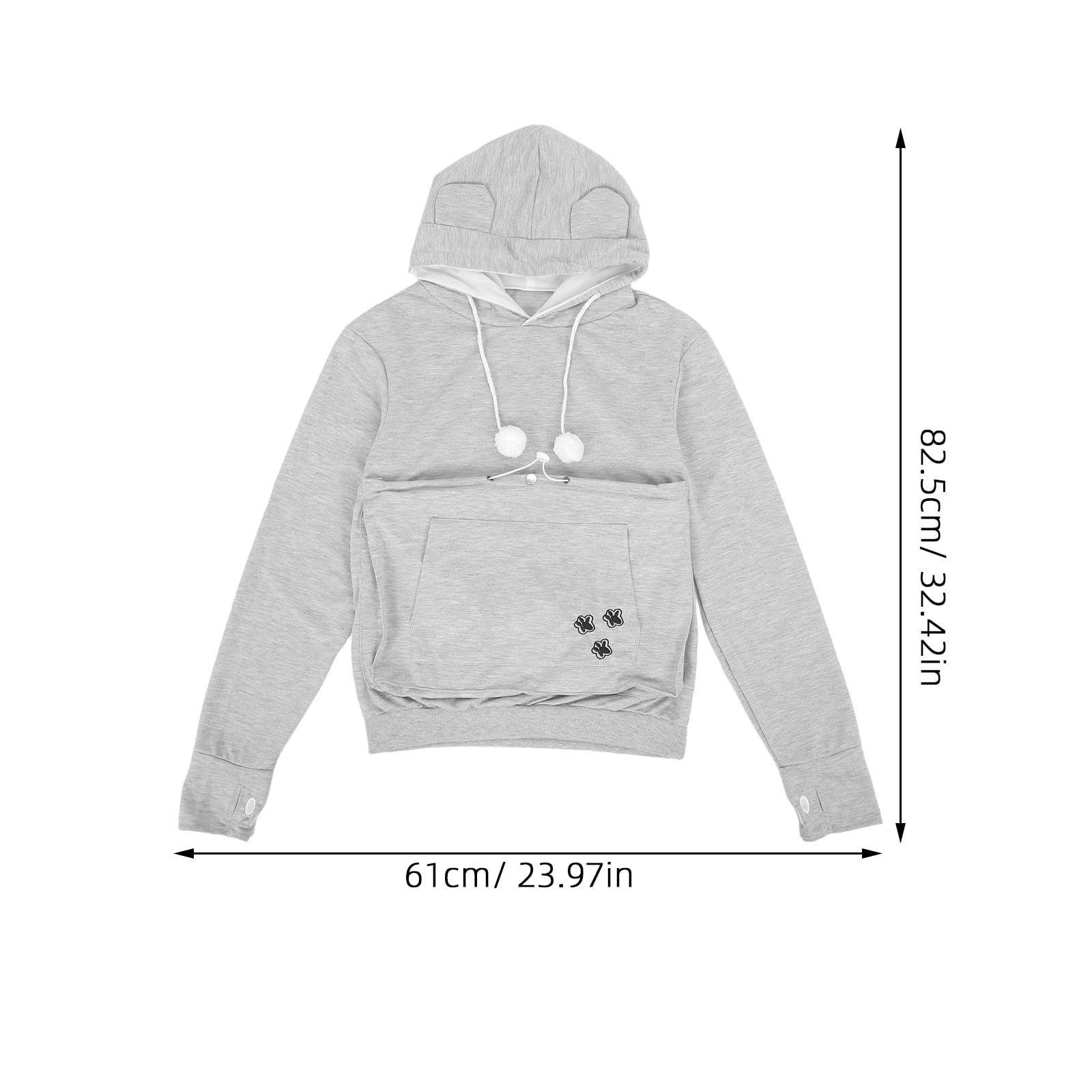 BETOOKY Felpa con Cappuccio e Tasca per Gatti Porta Cane Donna Uomo Felpa Antivento con Scomparto per Animali Domestici Maniche Lunghe Invernale