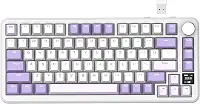 ATTACK SHARK X85 PRO Teclado mecânico sem fio com tela TFT e botão,teclado gamer 75% QMK com junta, com fio 2.4G/BT/USB-C, switch linear hot-swappable, 4000mAh, NKRO, RGB, PC/MAC(Lavender)