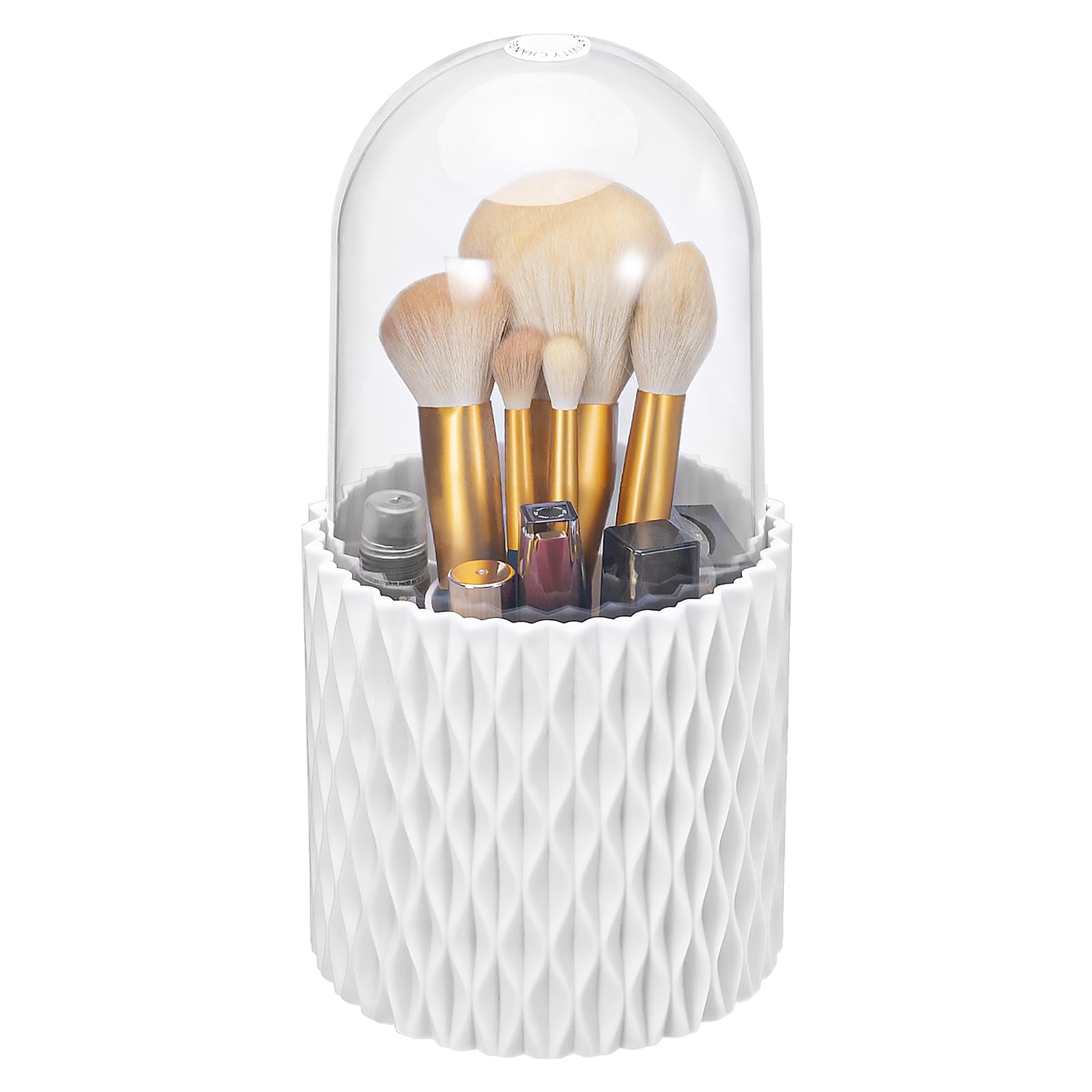 MumdoYAL Organizador de Maquillaje,Makeup Organizer,Almacenaje Maquillaje,Almacenamiento Giratorio de 360°, Adecuado para tocadores, dormitorios y baños (con Tapa)