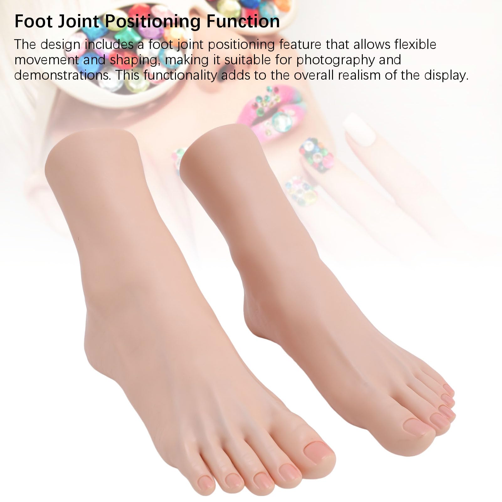 Pieds de Silicone Réaliste, Massage Pratiquer 1 Paire de Modèles de Pieds en Silicone pour l'entraînement beauté