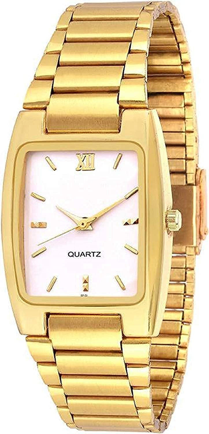 PUTHAK White Dial Golden Metal Strap Boys Watch Analog Watch - for Men (B09BLYM12H) Amazon Price History, Amazon Price Tracker