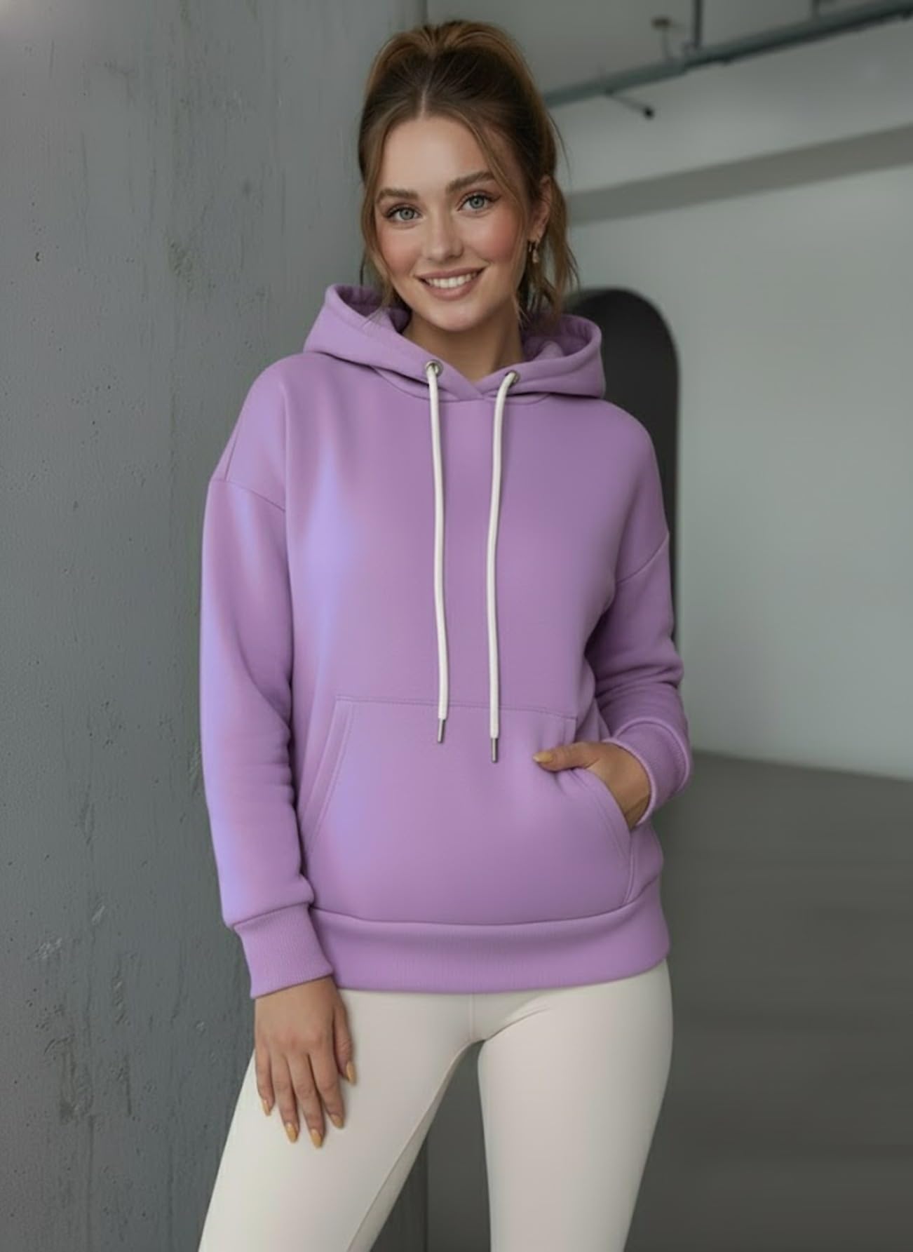 SMOWKLY Sudaderas con capucha para mujer y niña de corte extragrande, suéter de invierno suave de manga larga, ropa informal cálida | Sudadera con capucha cómoda y elegante