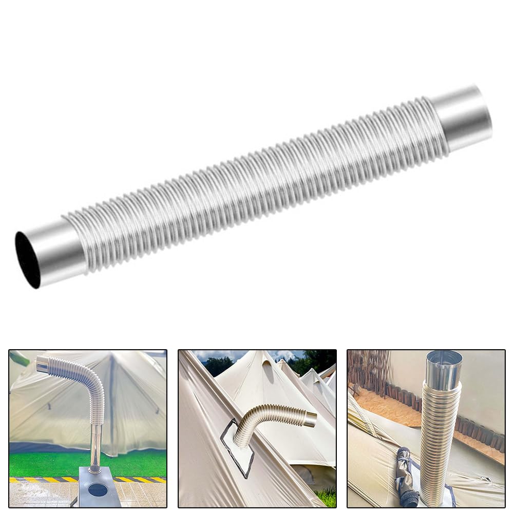 Tubo a gomito canna fumaria in acciaio per stufa a legna da campeggio, diametro 6 cm, tubo multi canna fumaria - 1 pezzo