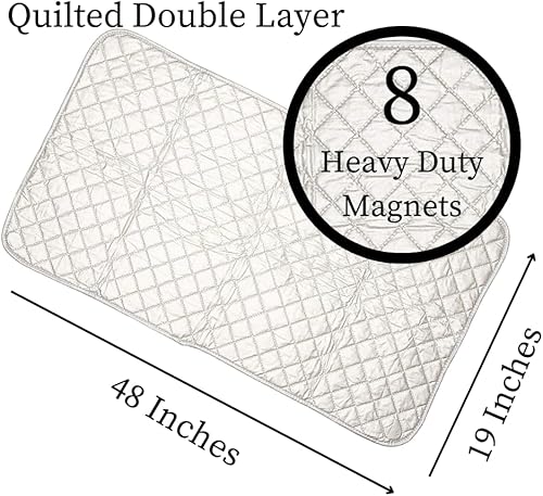 Miniatura 2 de Evelots Alfombrilla de planchar para la parte superior de la lavadora, secadora, mesa, reemplazo de tabla de hierro portátil, 8 imanes fuertes,