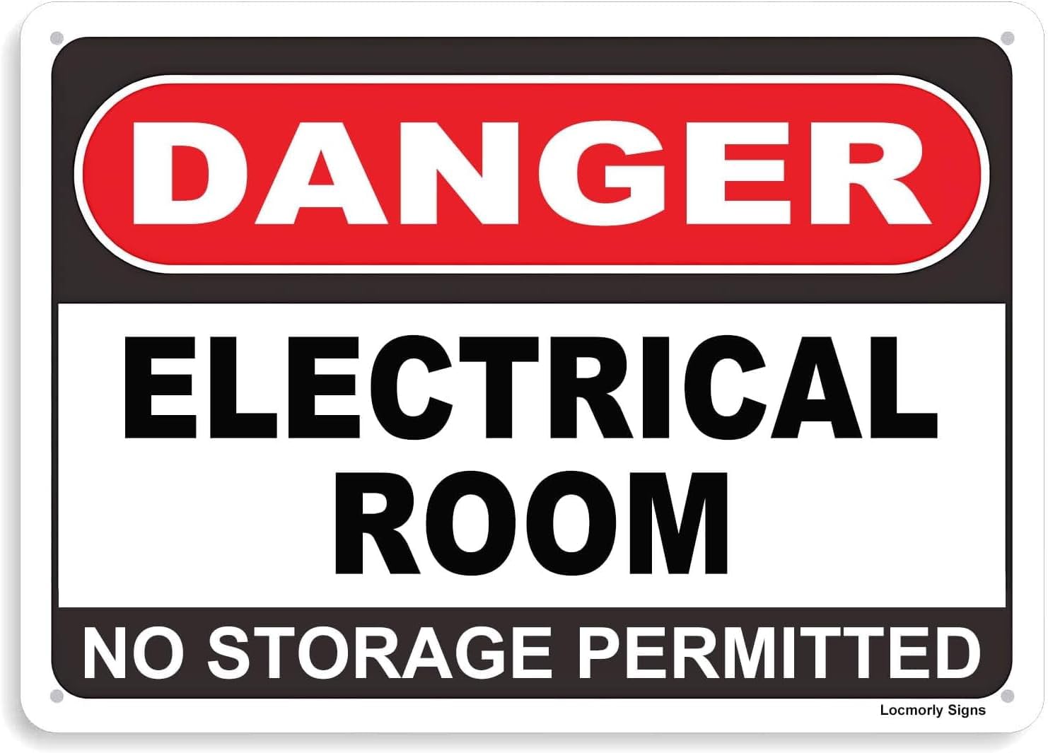 (2-Pack) Metal Tin Sign Danger Electrical Room, No Storage Permitted Sign, 8x12 Inch
