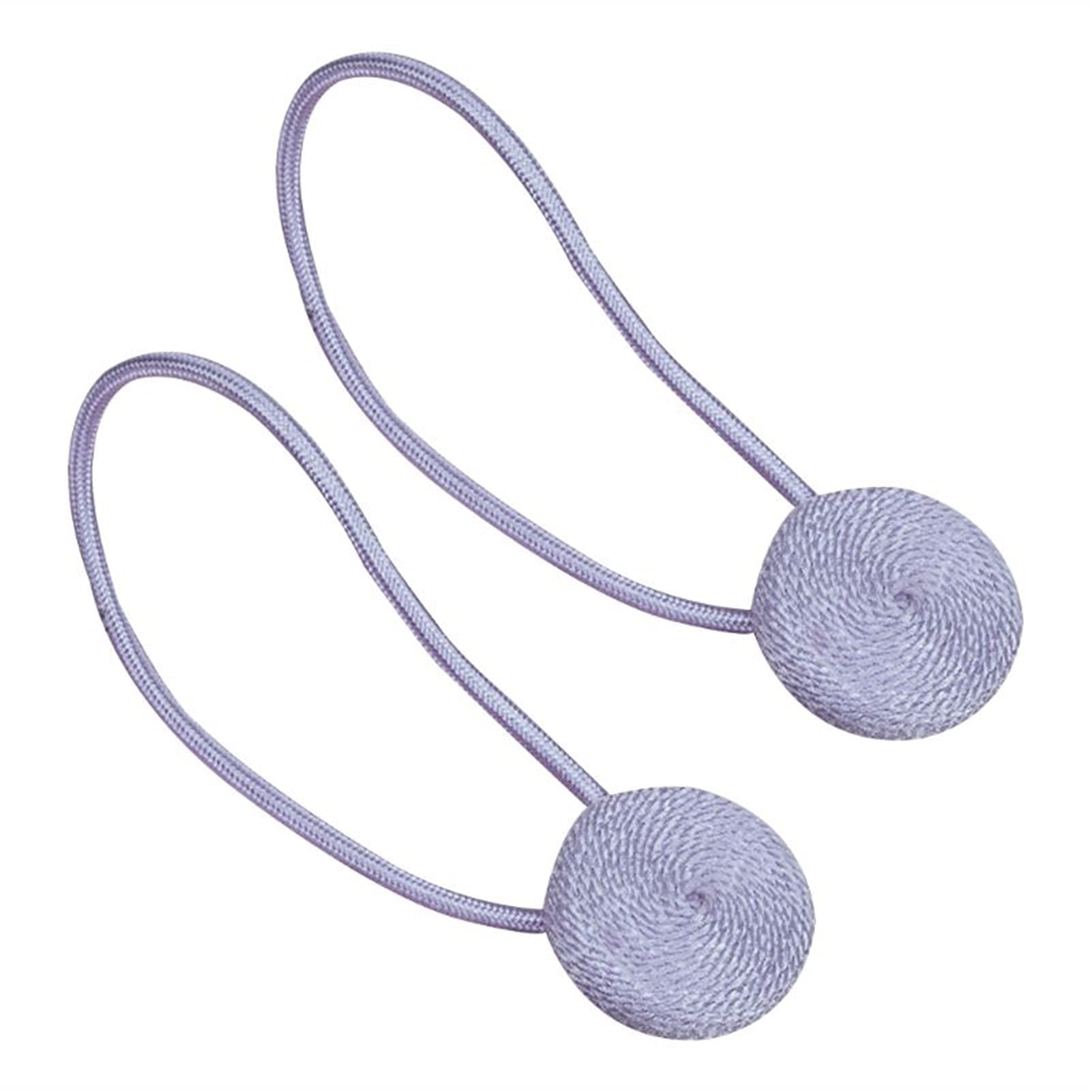 Embrasses de rideaux magnétiques, 2 pièces, boucle chaîne sphérique tressée, sangle fenêtre, pince retenue draperie, supports corde(C)
