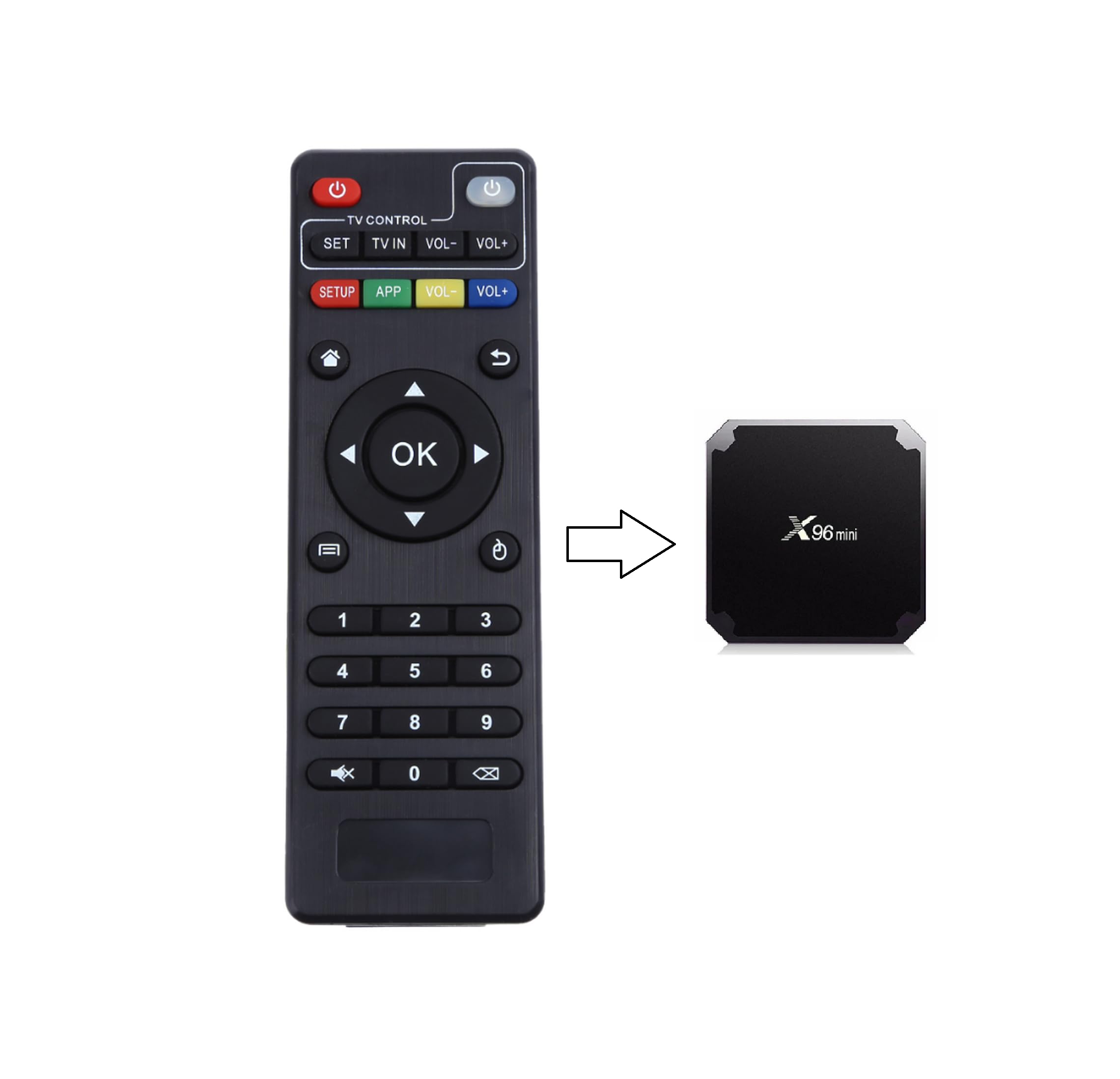 Telecomando Originale Per Box Android X96 – Infrarossi, Nero, Senza Programmazione