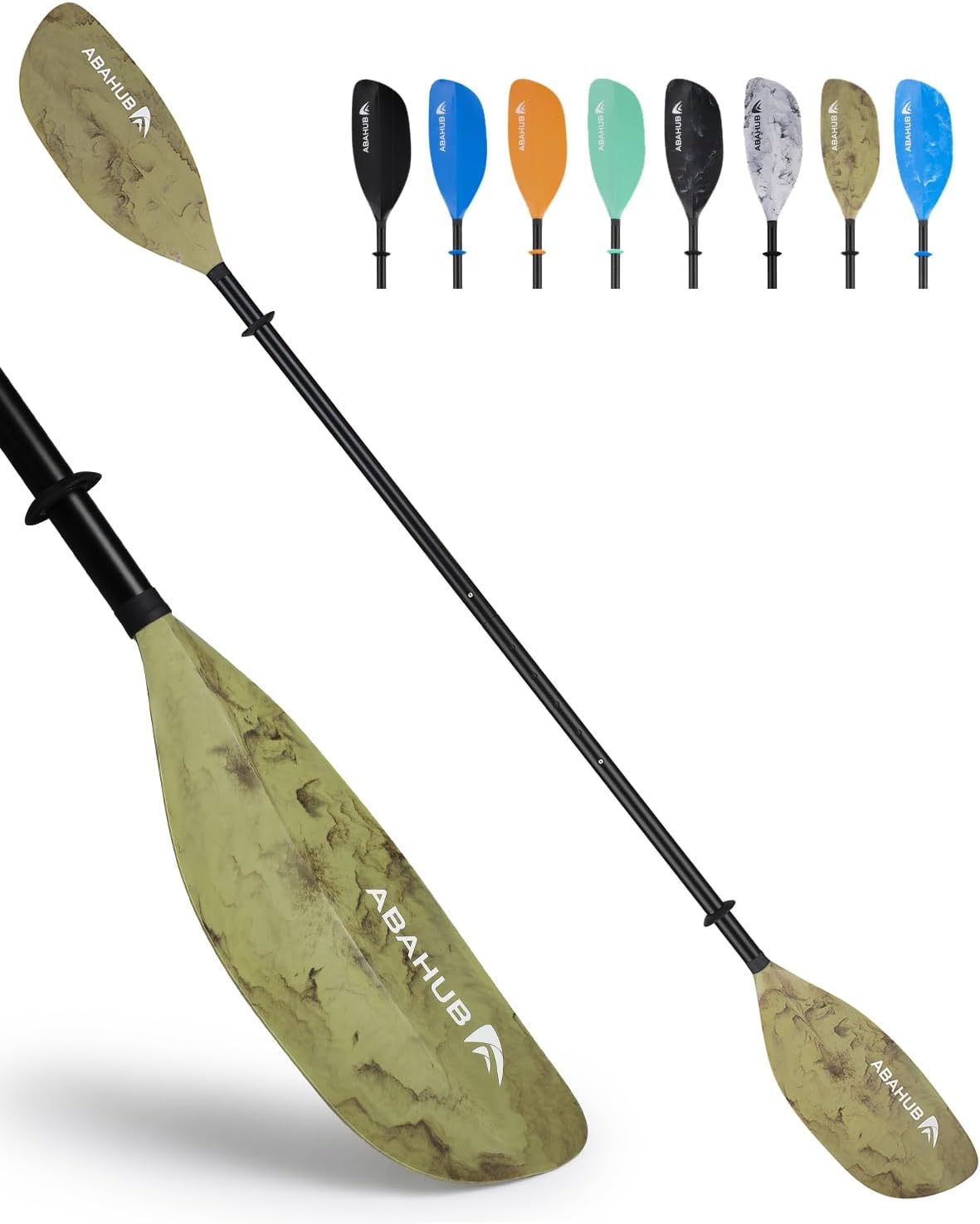 Abahub Adjustable Kayak Paddle 210-230 cm/ 230-250 cm Floating Kayaking Oars Boating Oars Canoeing Oars Black