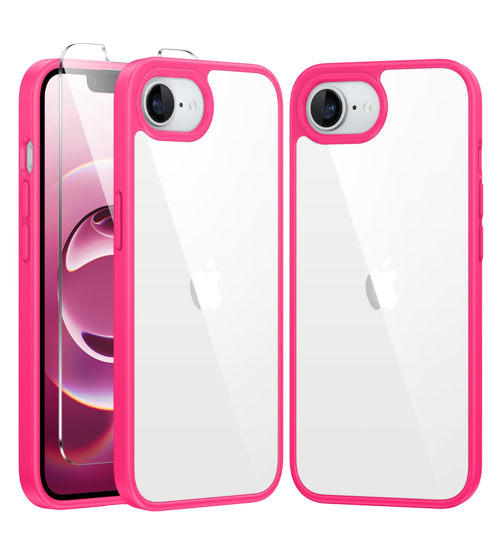 FNTCASE for iPhone 16e Case Clear Phonecase with Screen Protector