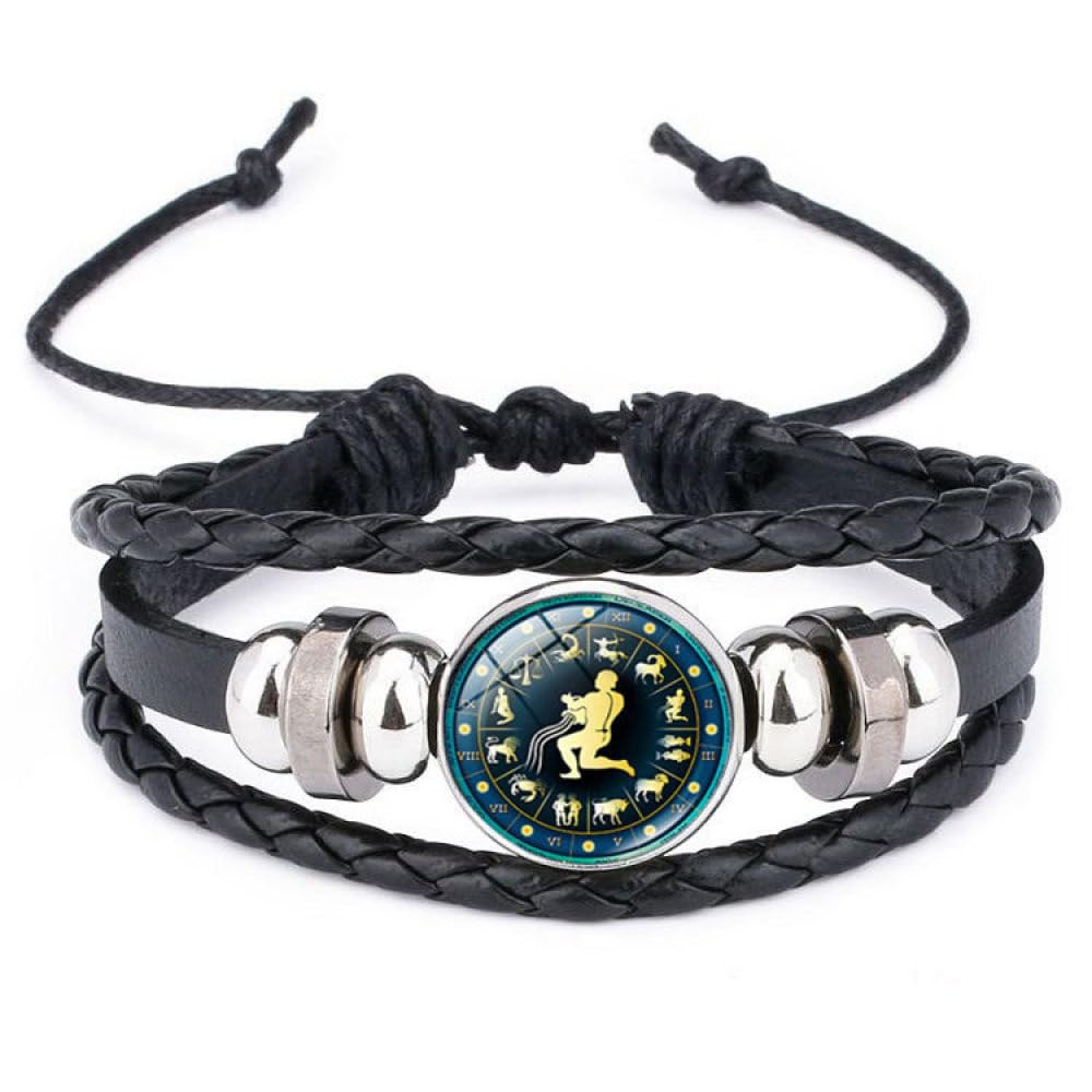 Bracciale doppio CD Icon in pelle intrecciata Pelle di vitello verde e