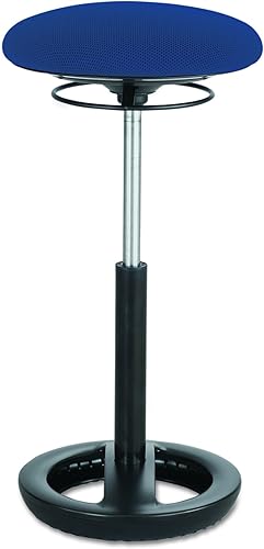 Safco Twixt - Silla de asiento con movimiento activo, soporte ergonómico, altura extendida, malla azul