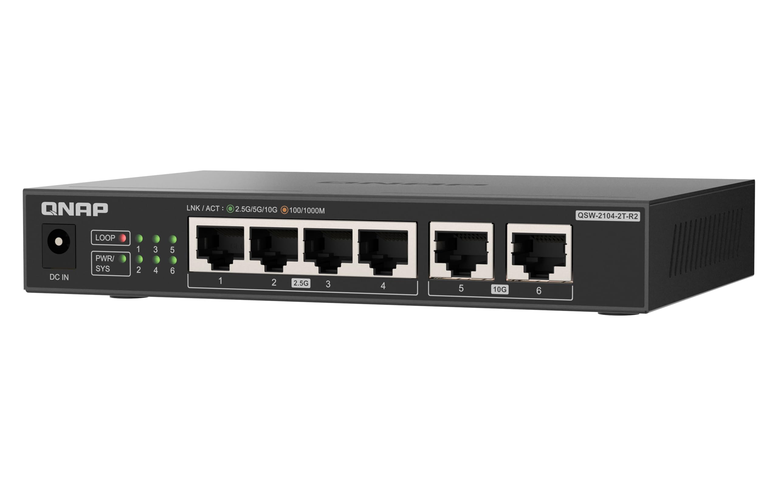 Qnap QsW-2104-2T-R2 Unmanaged Desktop Switch 4x 2.5gbe 2x 10gbe Rj45 (qsW-2104-2T-R2)