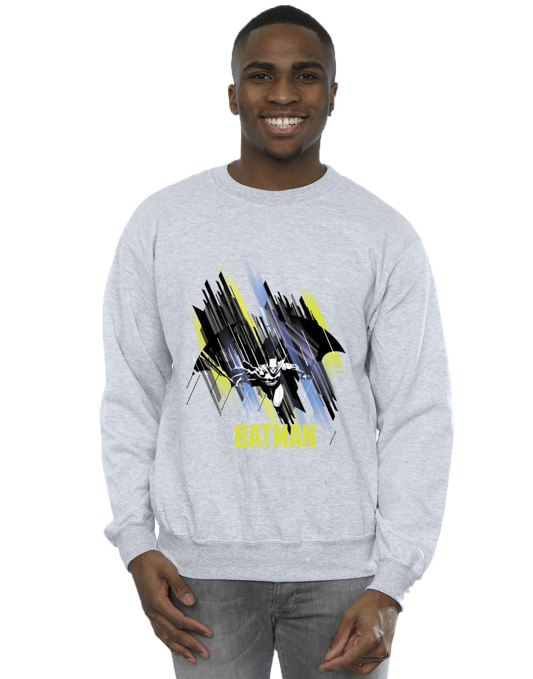 Absolute Cult Men's Sport Grey Dc Comics Batman Comic Strip Sweatshirt Medium