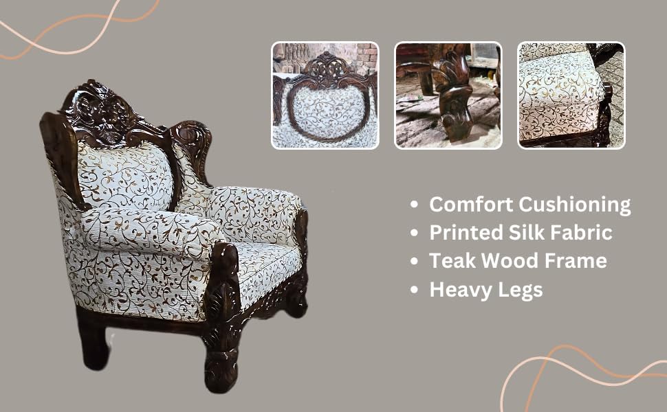 Image of Royal Carved Wooden Sofa Set | 3+1+1 Seater | Antique with Button Tufted Velvet Upholstery | Victorian Style Living Room Furniture Tufted Sofa Set Grey 3-Piece (Design 1)