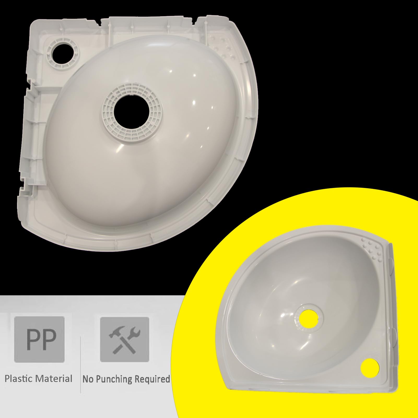 Lavabo colorato in plastica, piccolo angolo, lavandino a parete, in plastica, mini lavabo, per giardino, campeggio, cantina