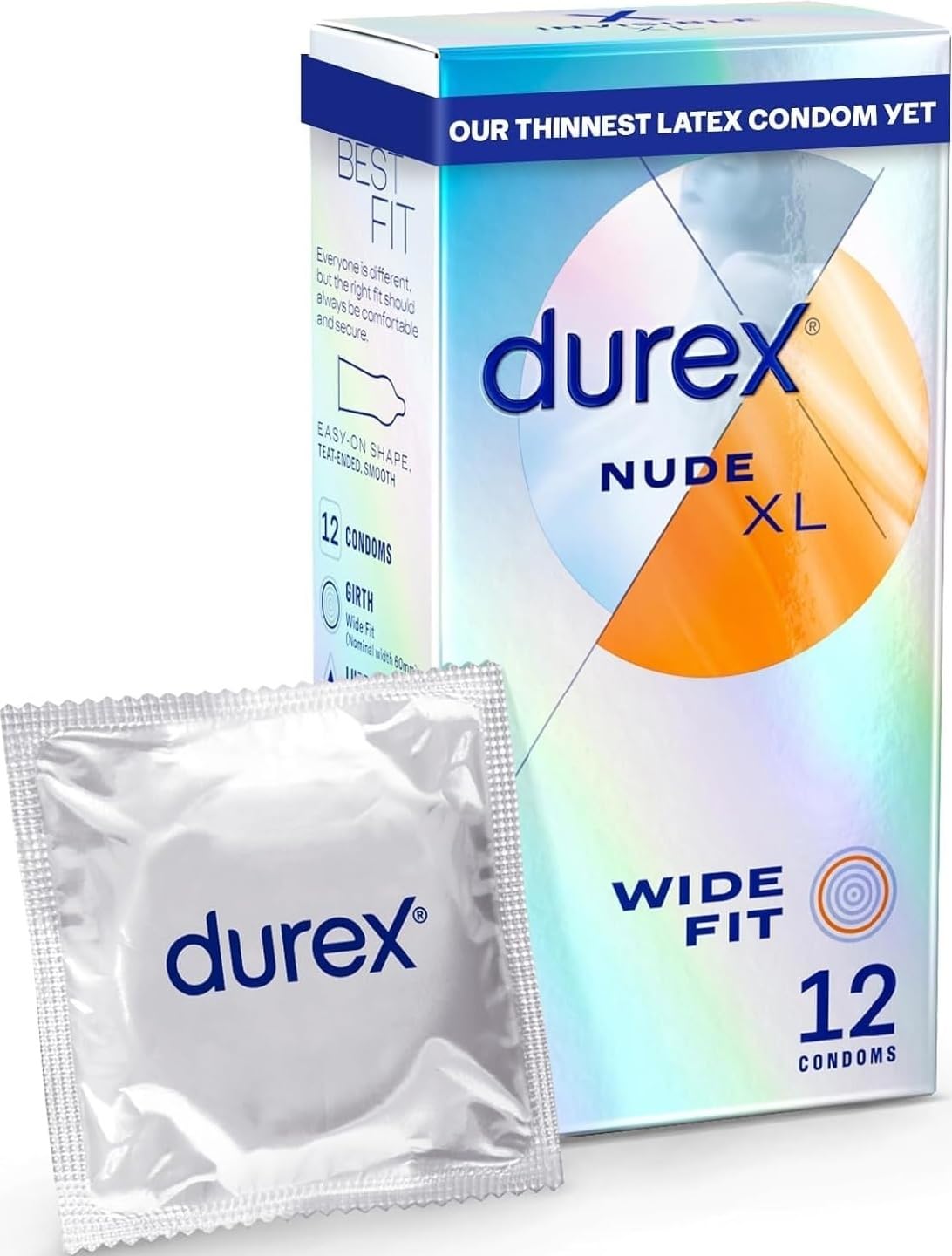 Durex Nude XL Wide Fit Condoms - 12 Pack
