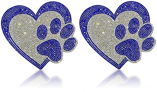 Calcomanías con estampado de patas de perro, decoración de coche con diamantes de imitación, calcomanías de pata de cristal blanco, calcomanías de