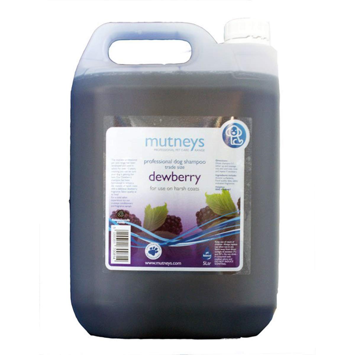 Mutneys Professional Pet Care Dewberry Dog Shampoo, 5 Litre