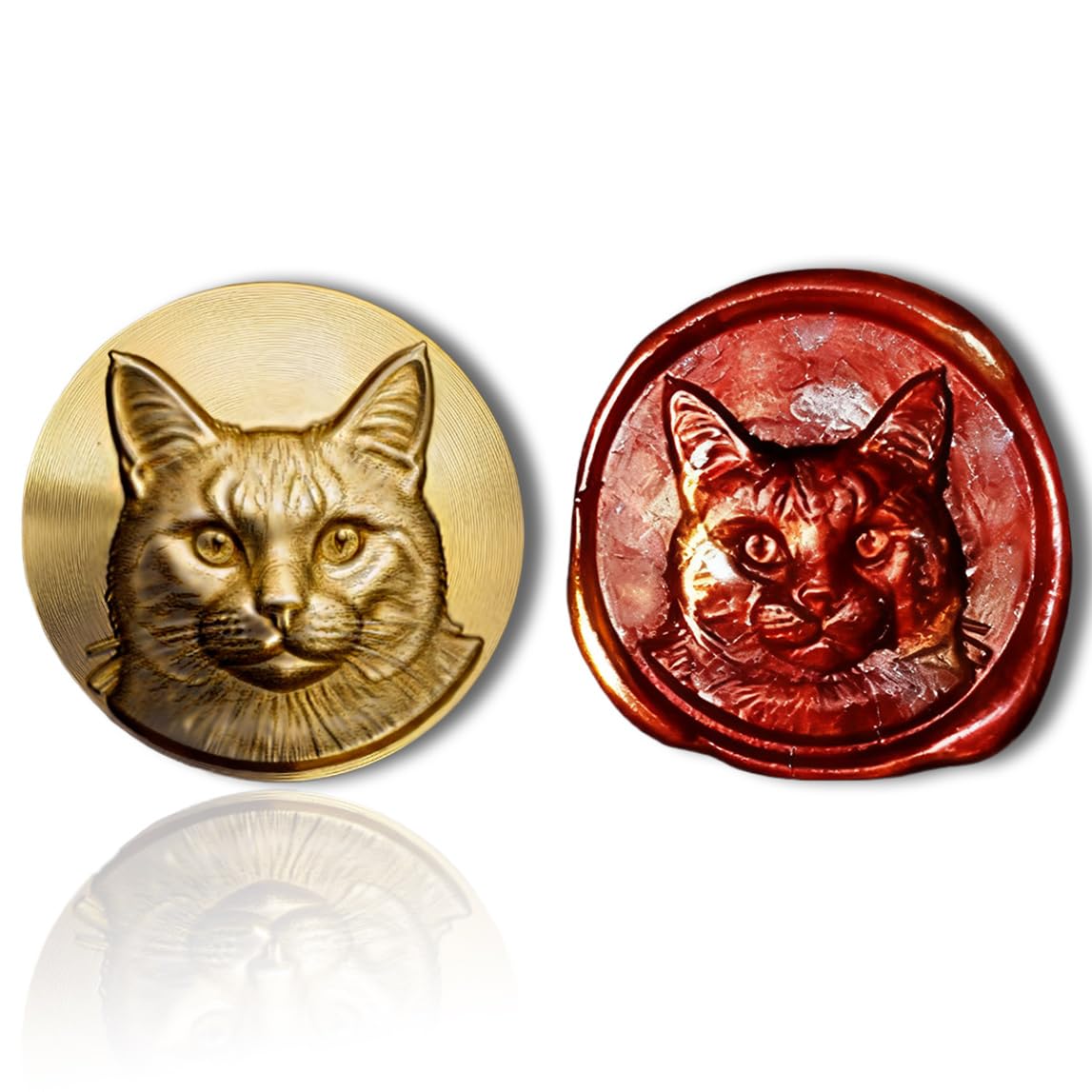 Mceal Wax Seal Stamp Head, 3D Embossed Relief for DIY Crafts, Wedding Invitations, Gift Wrapping,Animal Pet & Beasts Collection-Cat — image 1