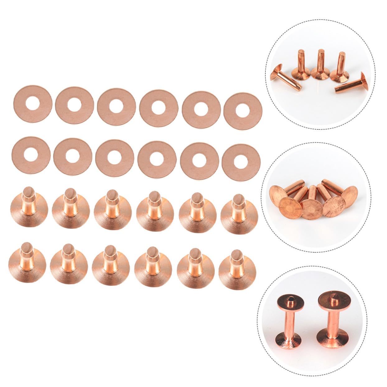 NUOBESTY 150juegos Remaches Metálicos Tubulares Para Cuero Kit De Accesorios Para Bolsos y Muebles Alta Durabilidad y Resistencia Para Reparaciones y Decoraciones De Piel