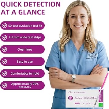 25 Pieces Ovulation Test Strips, 25miu/ml Tests for Ovulation, Individually Wrapped(Style B)
