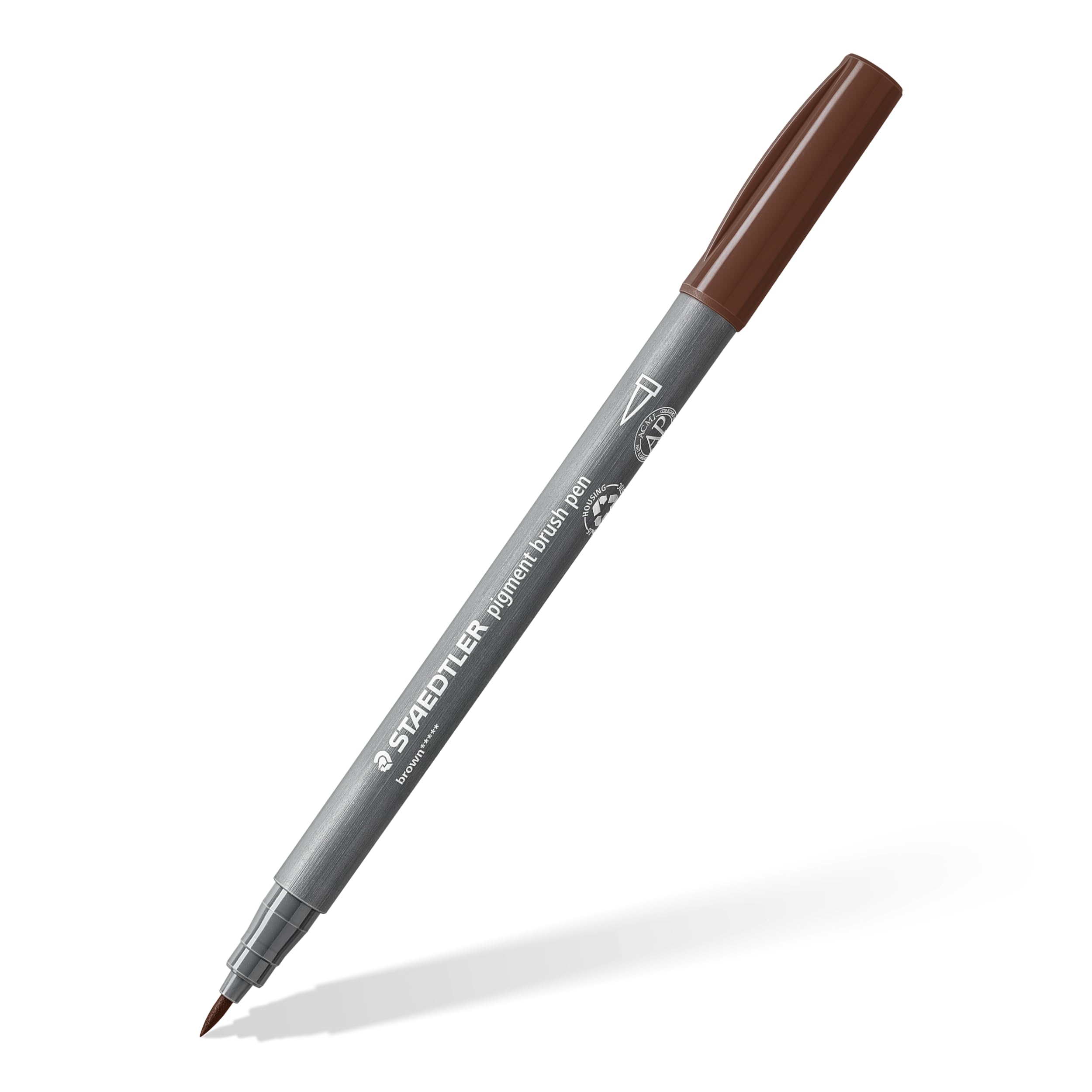 STAEDTLER Brush Pen Pigment Arts 10 Pennelli A Punta In Nylon - Colore Petrolio, Impermeabili