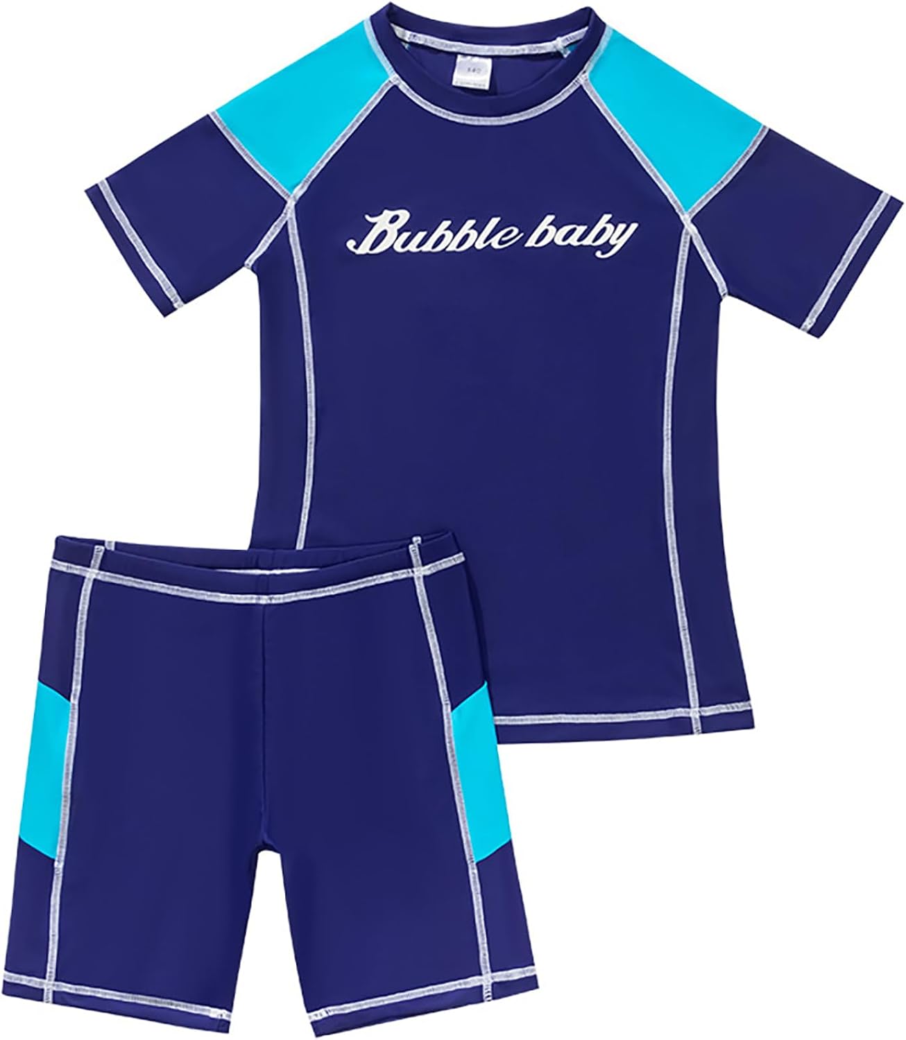2 Piece Swimsuit for Kids Boys Water Sport Bathing Suit Rash Guard Shirts with Swim Trunks