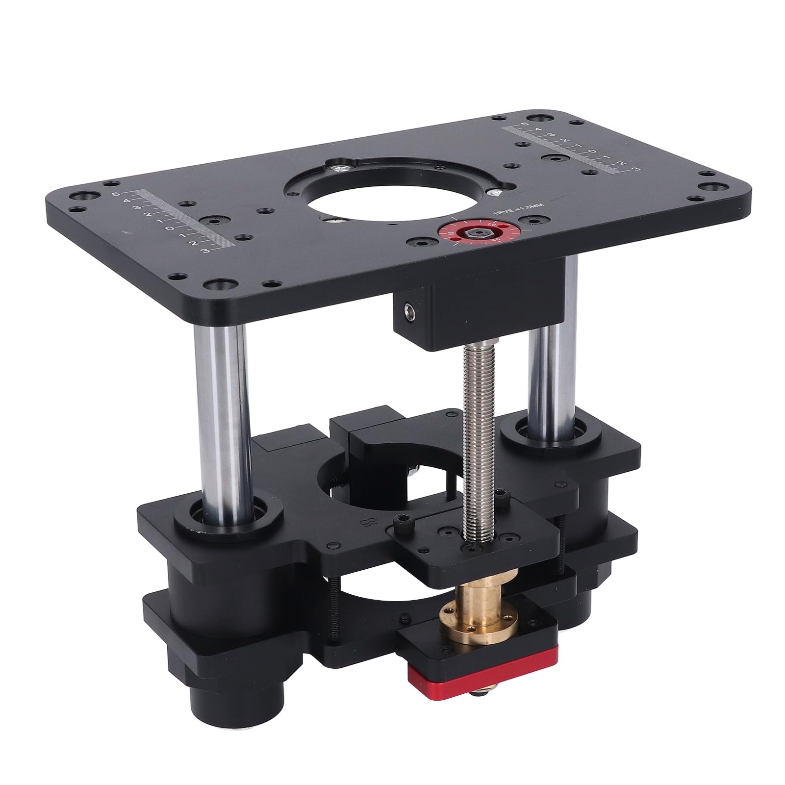 Kadimendium de Elevación de Enrutador con Precisión Mecanizada CNC, Portátil y Duradero para Enchapadoras de Bordes, Mesas de 69 Mm de Diámetro, 25 a 50 Mm de Grosor