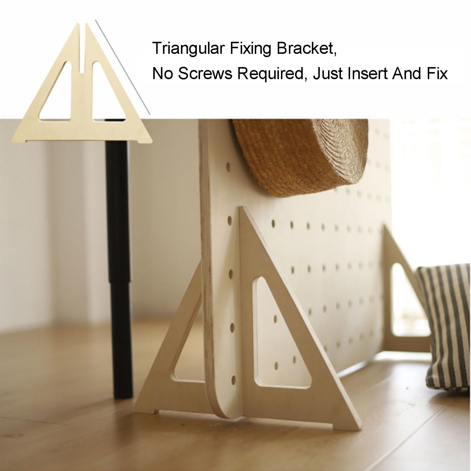 Peg Board-Raumteiler, Pegboard-Ausstellungsständer aus Holz, freistehende Pegboard-Bildschirme mit Stützfüßen, für Handelsmessen, Kunsthandwerksmessen, Heim-Wand-Organizer (weiß, Stil 2)