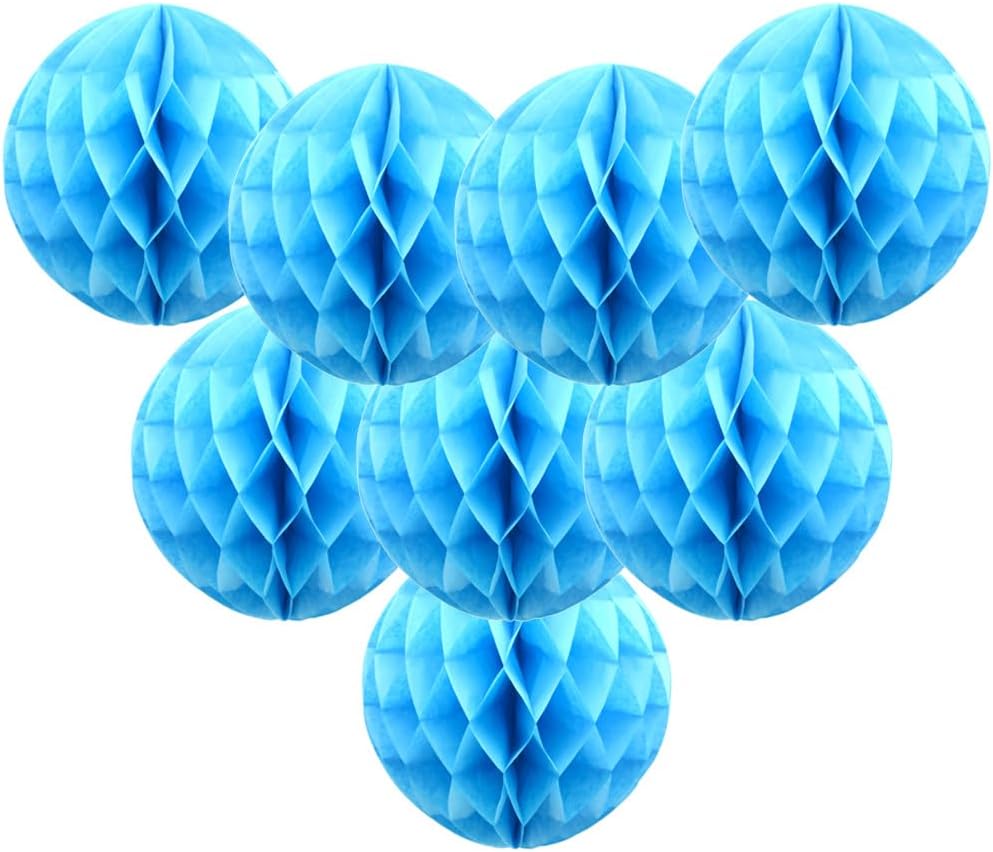 Hocansen 8 Pcs Paper Honeycomb Balls Party Decoration 8in Honeycomb Flower Balls Tissue Pom Poms Hanging Tissue Flowers for Wedding, Birthday Home(FWQ/White)