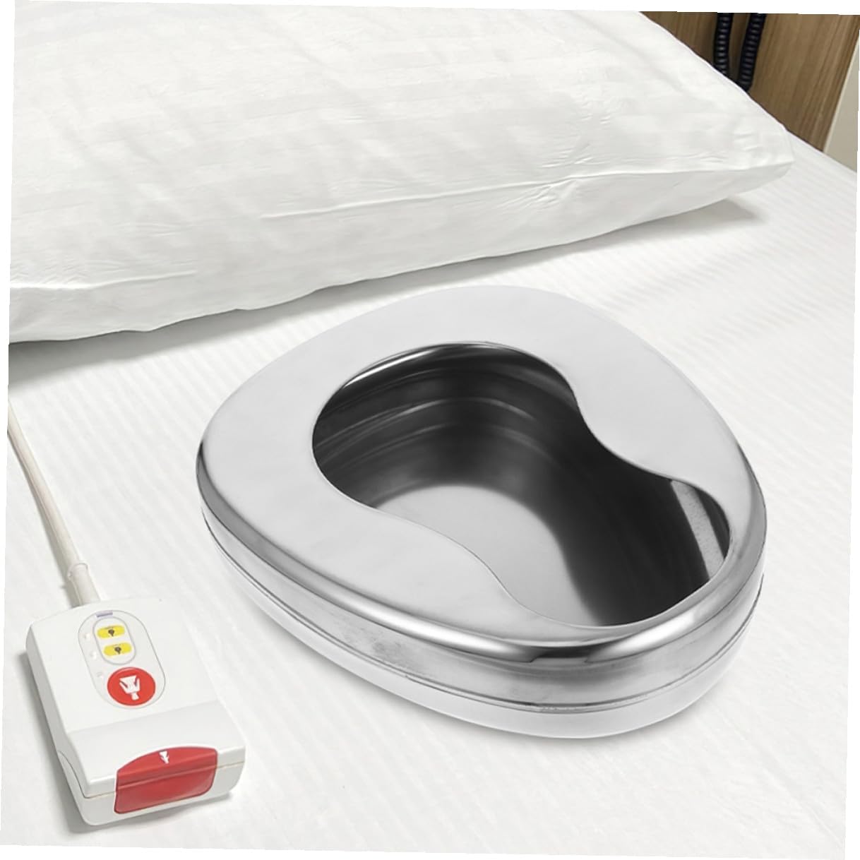 2pcs Stainless Steel Bedpan Set for Bedridden Elderly Men and Women, Portable Spill-Resistant Bed Pan for Home and Hospital Patient Care