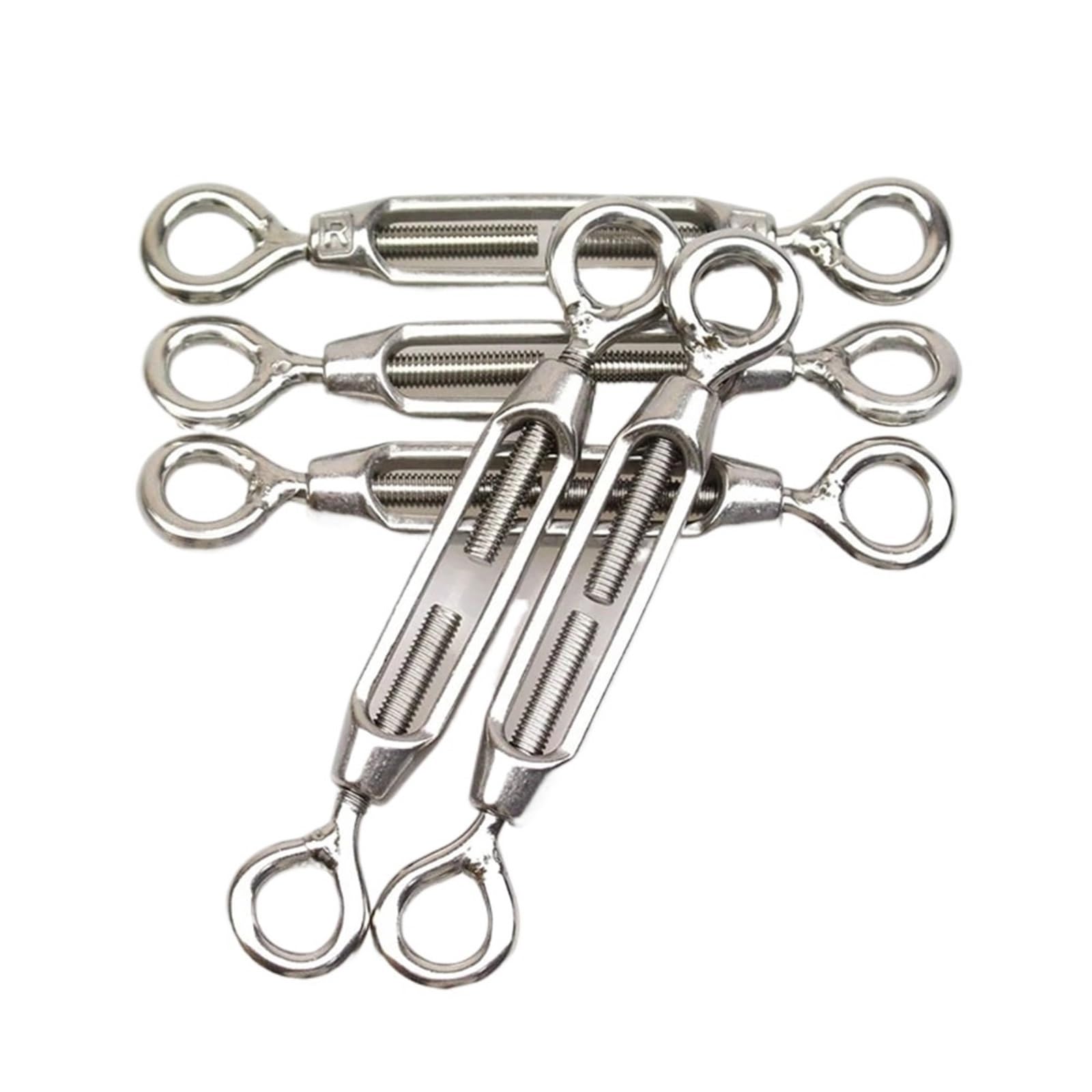 Turnbuckle Wire Tensioner Napinacz drutu ze stali nierdzewnej 304 z oczkiem w kolorze srebrnym, M4-M6, opakowanie 2 szt.(M6)