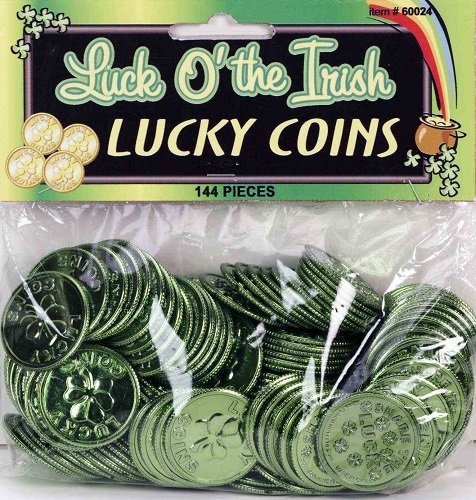 Forum Novelties Lucky Shamrock Coins, 144-Piece/Bag