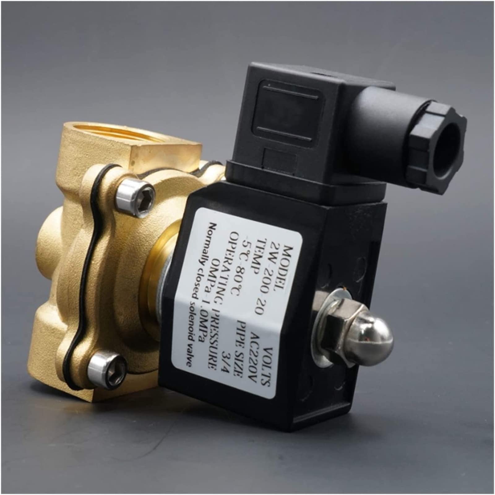 Magnetventil Wasser Normalerweise Geschlossen Messing Ventile 220V 12V 24V Luft Wasser Gas Membran Ventil 1/4 3/8 1/2 3/4 1 2 Zoll Nützlich(Dc12v,3/4Inch)