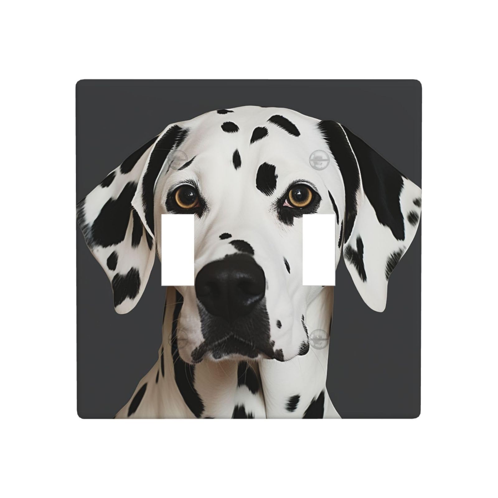 Decorator Double Toggle Light Switch Covers Dalmatian Wall Plate 2-Gang Standard Size 4.5" x 4.5" Double Toggle Switch Wallplate Decorative 2 Gang Wall Switch Plate Covers