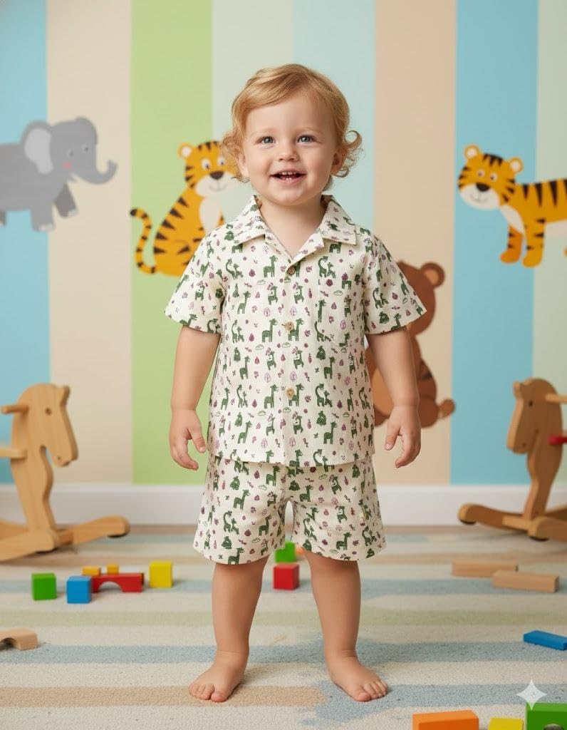 A.T.U.N. (ALL THINGS UBER NICE) Maglietta e pantaloncini stampati per ragazzi, 100% cotone, morbido, confortevole, traspirante, abbigliamento estivo per giocare tutti i giorni, set di abbigliamento da