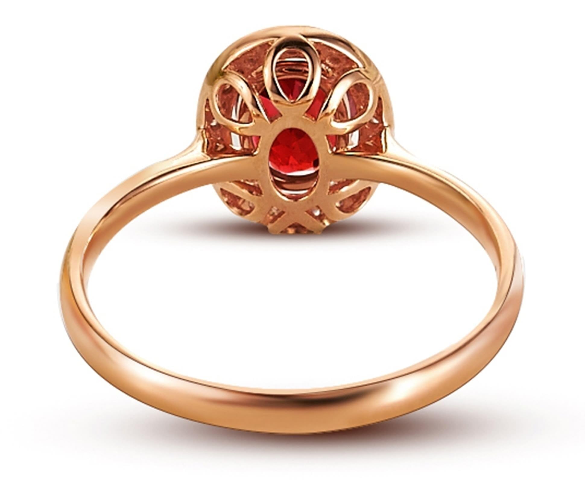 Anillo de oro rosa de 18 quilates Au750, anillos de boda clásicos con turmalina de 1,3 quilates, corte ovalado, anillo de diamante con diamante de oro rosa de 18 quilates, joyería auténtica,