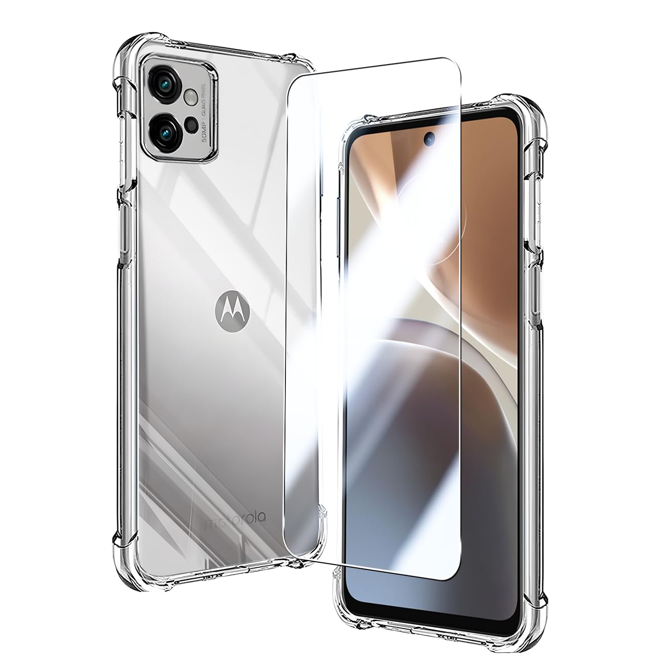 美品/SIMフリー】モトローラ スマートフォン 本体 クリアケース付き 