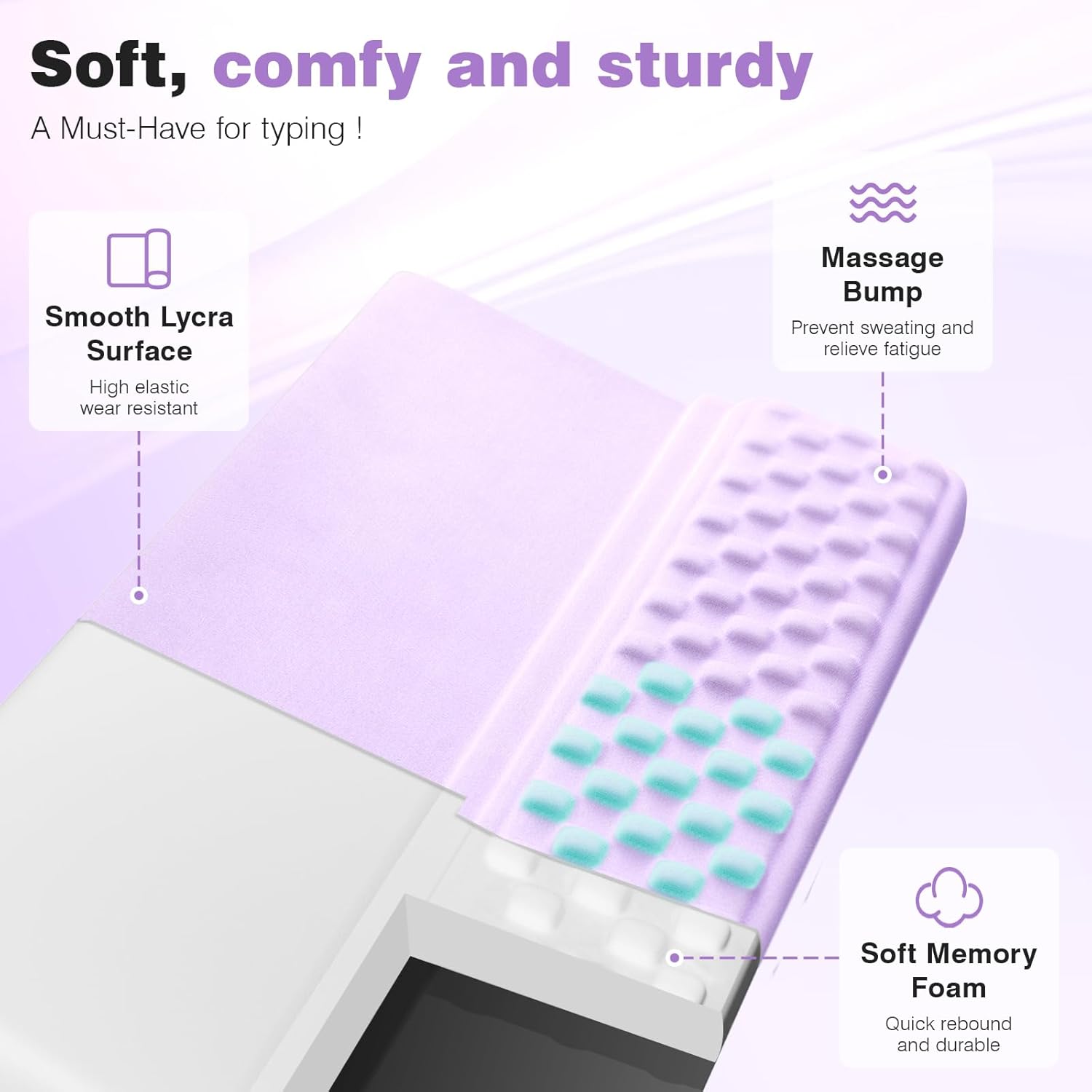 Ospelelf キーボードリストレストパッド、快適な人間工学に基づいたキーボードスタンドライザーホルダー、コンピューター手首サポー