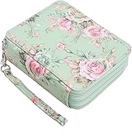 Vista 13 de Lbxgap Estuche para lápices con cremallera, 72 ranuras para lápices con patrón de impresión para bolígrafos o marcadores de acuarela, estuche