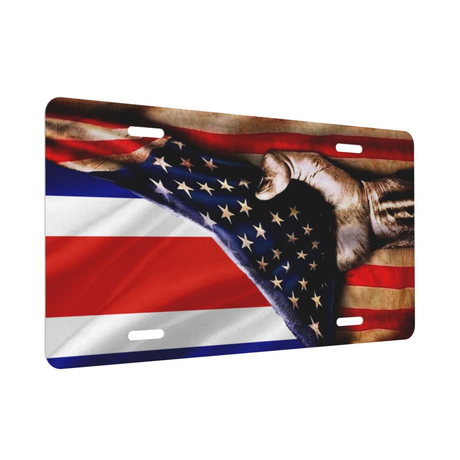 Not Made In China Almost Invisible Hidden American Flag License Plate Matte Black On - Foto 5