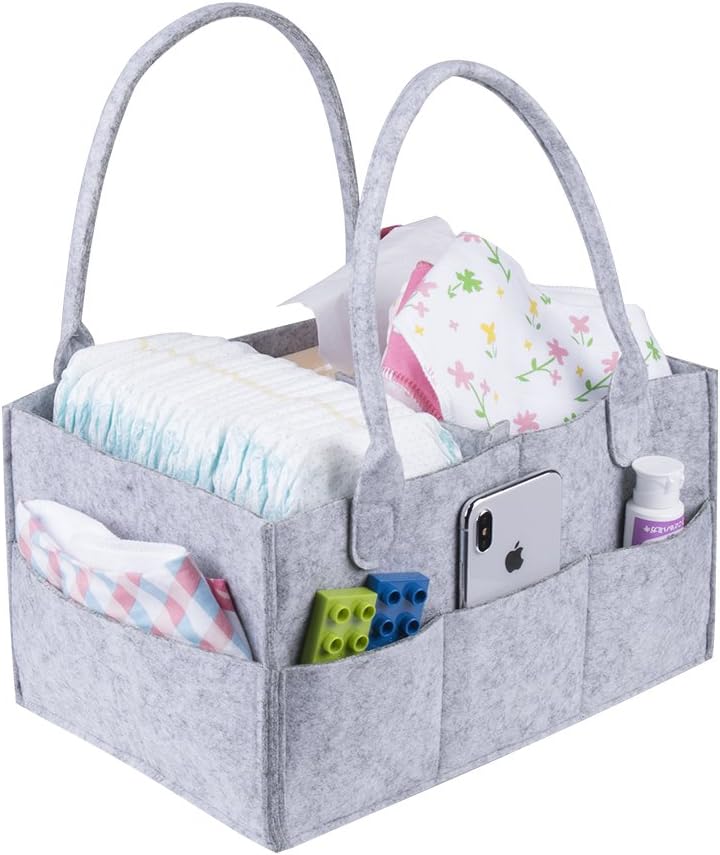 Diaper Caddy Organizer - Light Hanging Portable Travel Diaper Nursery Basket, Large-Capacity Diaper and Toy Storage Box, with Large Storage Basket.